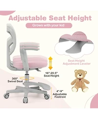 Sugift Kids Desk Chair Children Study Chair with Adjustable Height Armrest and Footrest