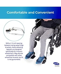 Invacare Wheelchair Legrest with Heel Loops, Swing Away Design and Flip Up Composite Footplate