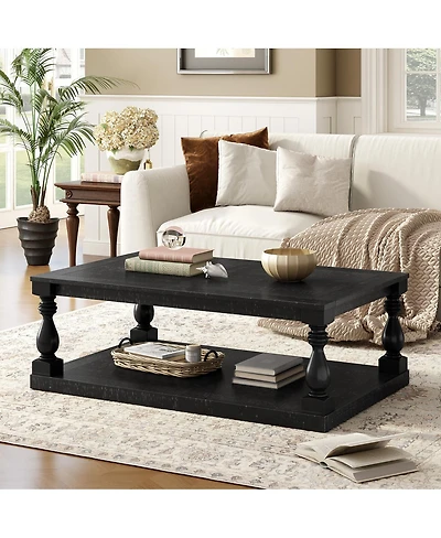 Streamdale Furniture Vintage Coffee Table with Vase Legs and Pine Veneer
