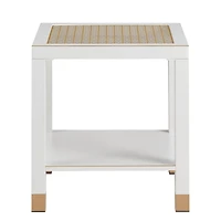 Streamdale Furniture Modern 2-Layer Glass End Table with Metal Frame