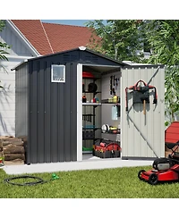 Mondawe 6FT x 4FT Metal Outdoor Storage Shed, Steel Utility Tool Shed Storage House