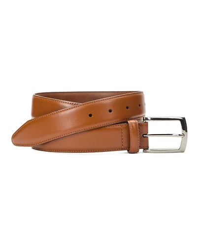 Johnston & Murphy Men's Rectangular Buckle Leather Belt