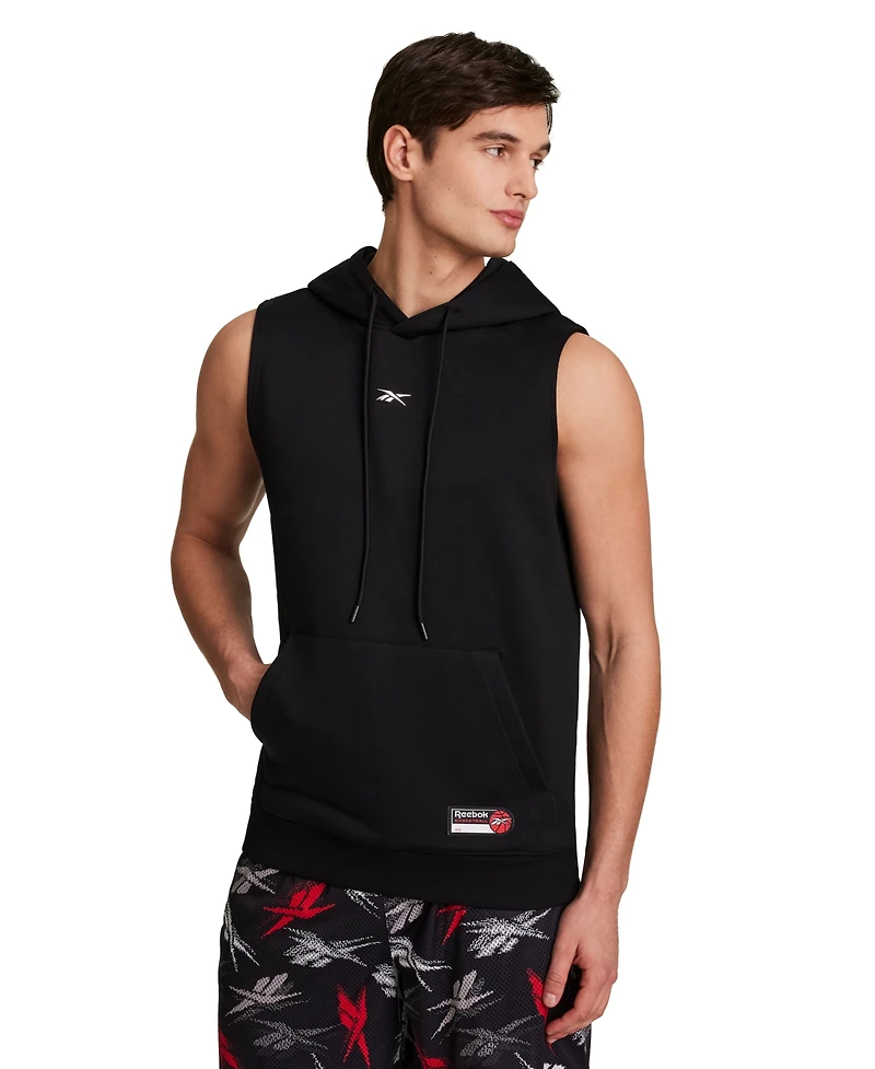 Reebok Men's Basketball Sleeveless Jock Tag Hooded Sweatshirt