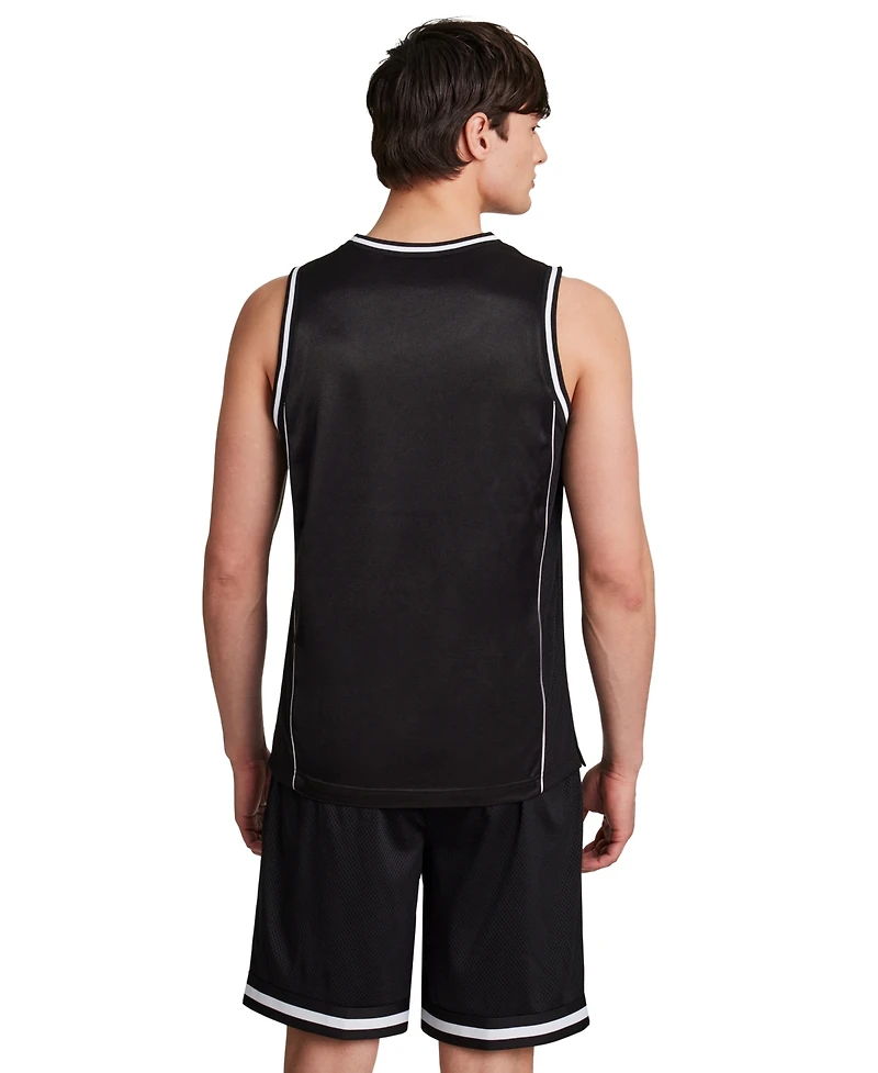 Reebok Men's Polyester Basketball Jock Tag Mesh Tank Top T-shirt