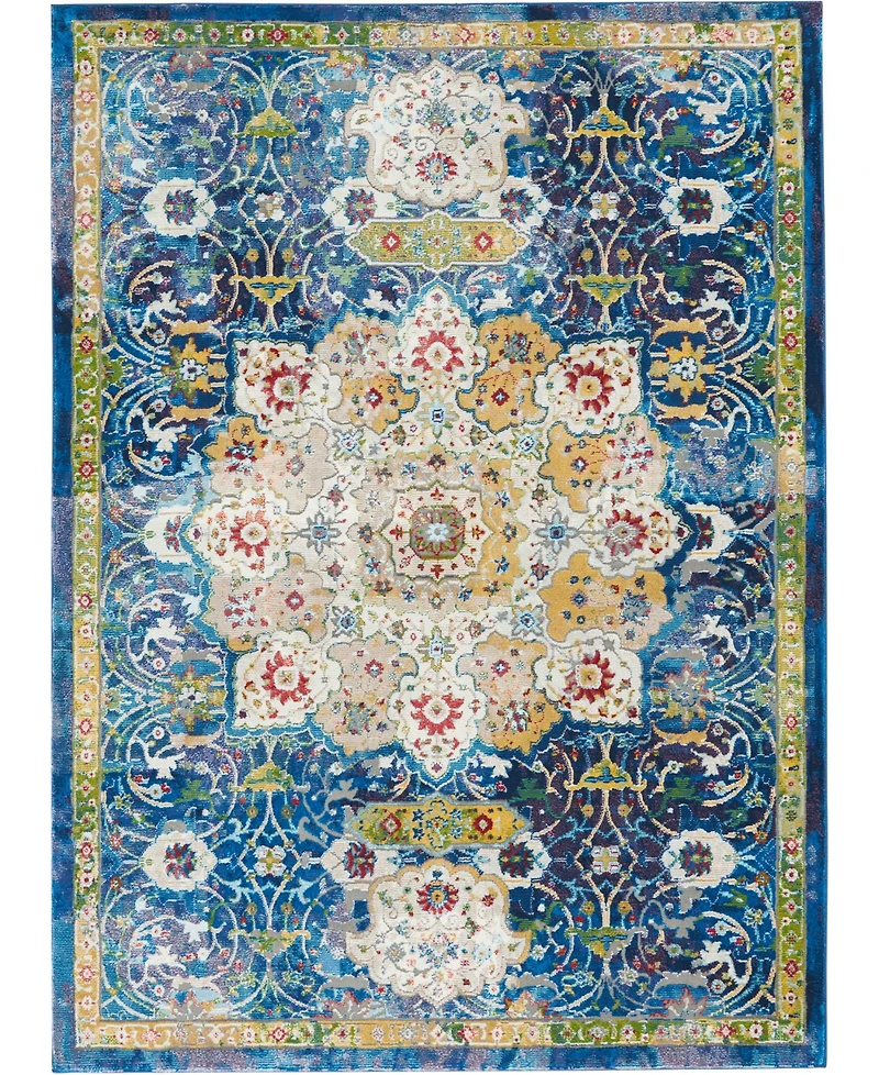 Nourison Home Ankara Global ANR03 Blue 4' x 6' Area Rug