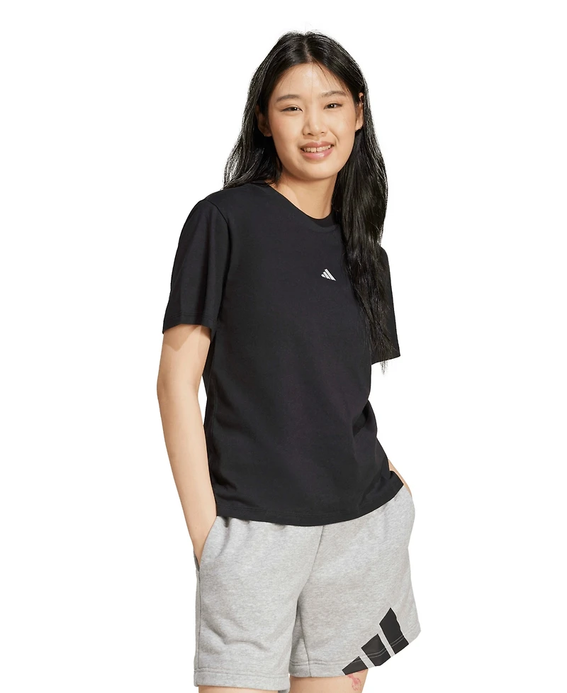 adidas Women's Short-Sleeve Cotton Crewneck Logo T-Shirt