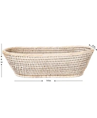 Hand Woven Rattan Oval Bread Basket Serving Tray Display