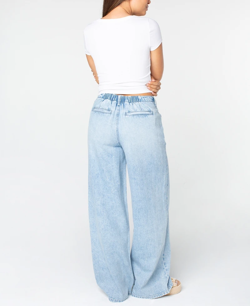 Celebrity Pink Juniors' Drawstring-Waist Wide-Leg Jeans