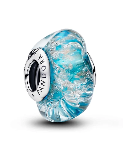 Pandora Turquoise Murano Glass Glitter Charm