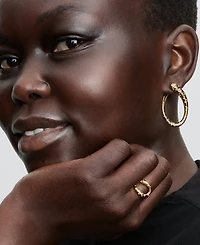 Pandora Stone-Set Hinged Hoop Earrings