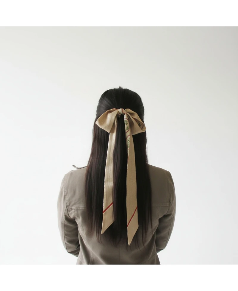 Bespoke Fashion Palm-Print Ribbon Scarf