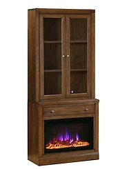 Amren 32" Wood Fireplace Base with Drawer and 2-Door Hutch