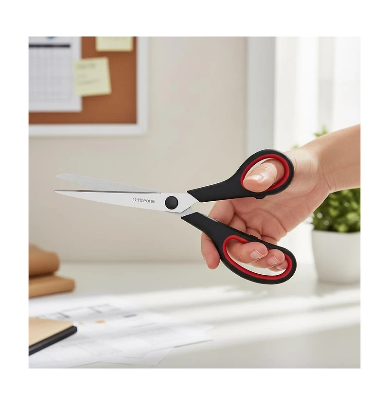 OfficeOne 3-Pack Heavy Duty Scissors 8" – Ultra Sharp Multipurpose Scissors with Comfort Grip Handles for Office, School, Home, Crafts and Sewing