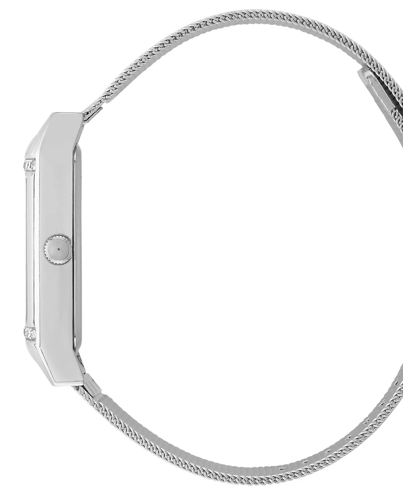 Bcbg Women's Quartz Rectangle Silver Stainless Steel Watch 23mm