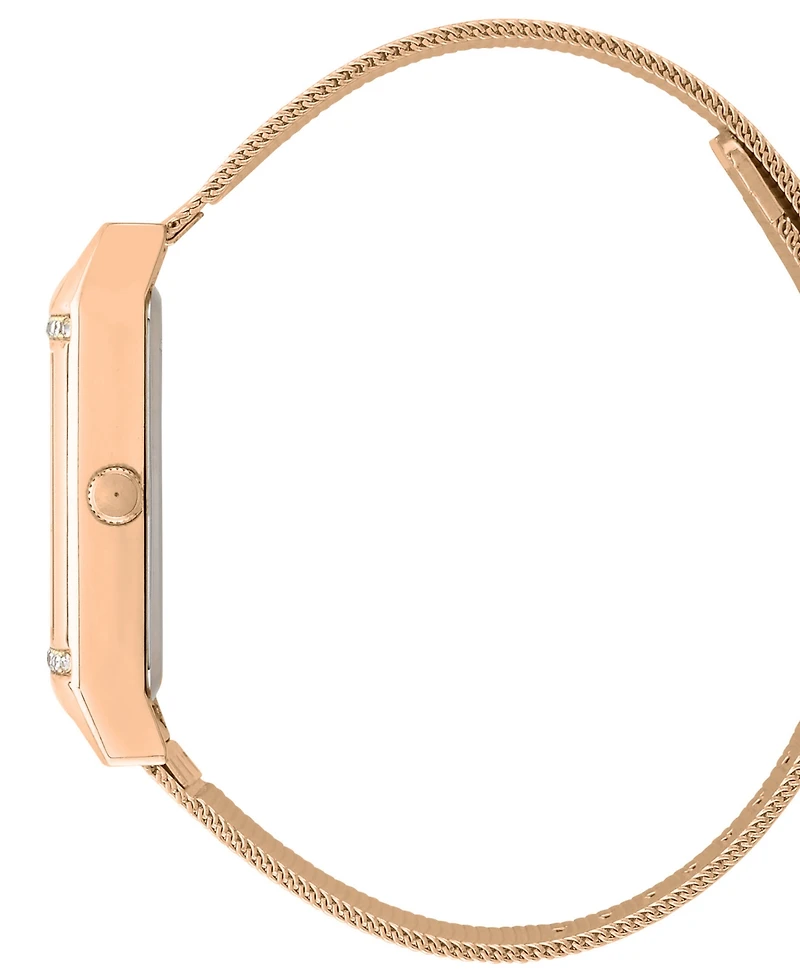 Bcbg Women's Quartz Rectangle Rose Gold Stainless Steel Watch 23mm