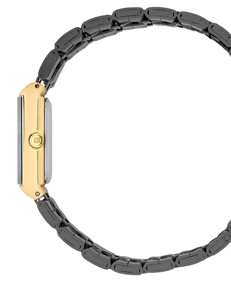 Bcbg Women's Quartz Rectangle Black Stainless Steel Watch 22mm