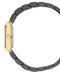 Bcbg Women's Quartz Rectangle Black Stainless Steel Watch 22mm