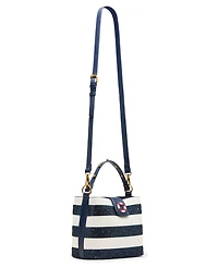 Betsey Johnson Ahoy, Gorgeous Rhinestone Stripe Mini Bucket Handbag