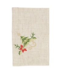 Saro Lifestyle Embroidered Christmas Tree Design Napkins, Set of 4