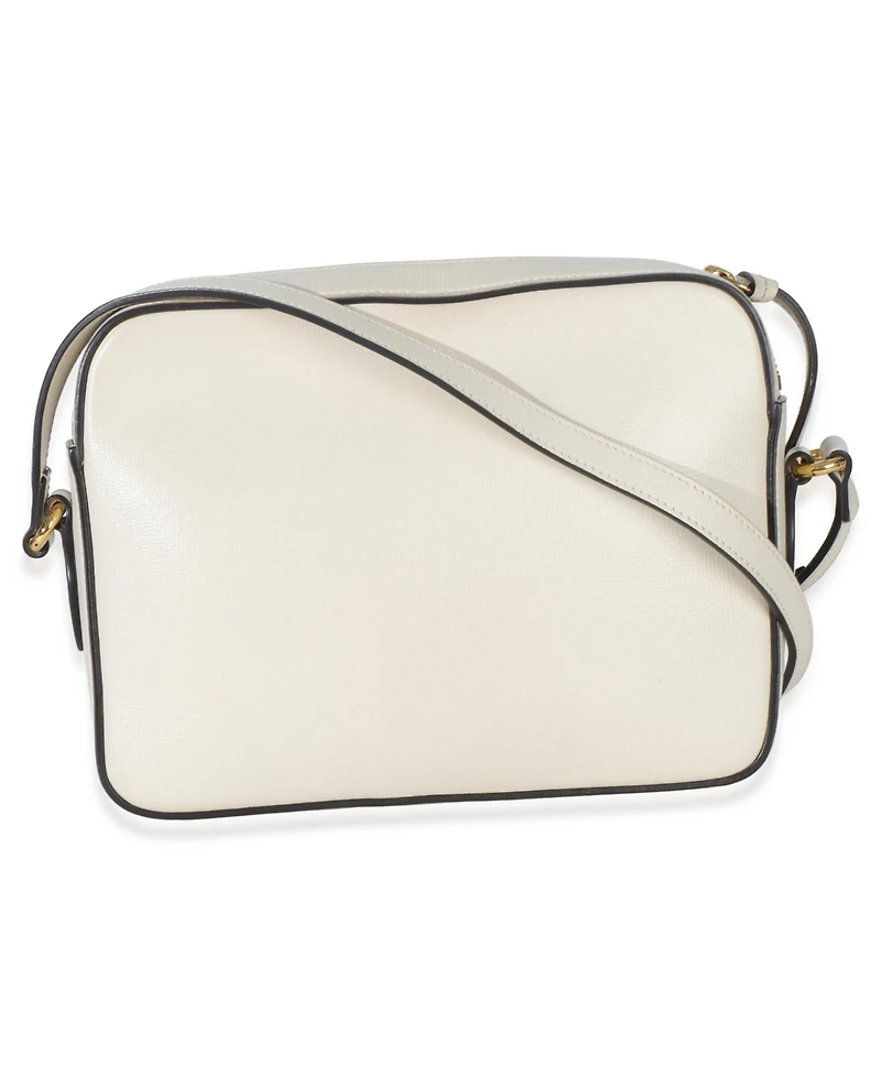 Pre-Owned Gucci White Textured Calfskin Small Horsebit 1955 Shoulder Bag
