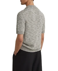 Reiss Men's Addis Button Through Speckled Cuban Shirt