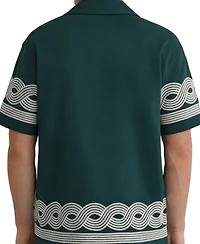 Reiss Men's Arden Embroidered Cuban Shirt