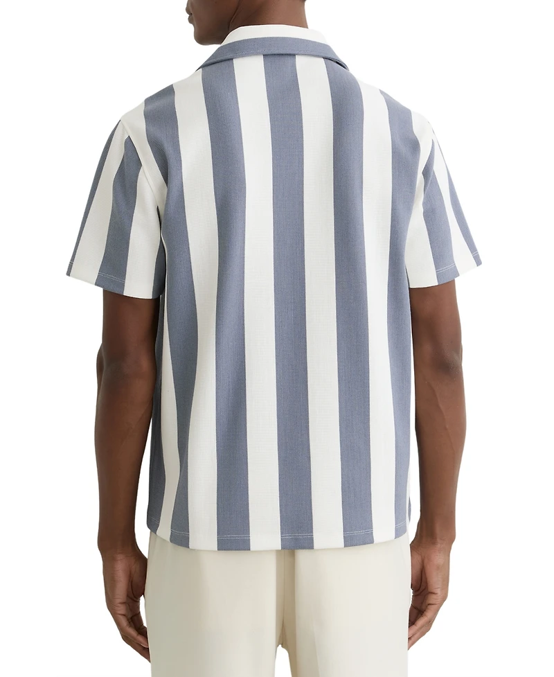 Reiss Men's Dexter Block Stripe Cuban Shirt