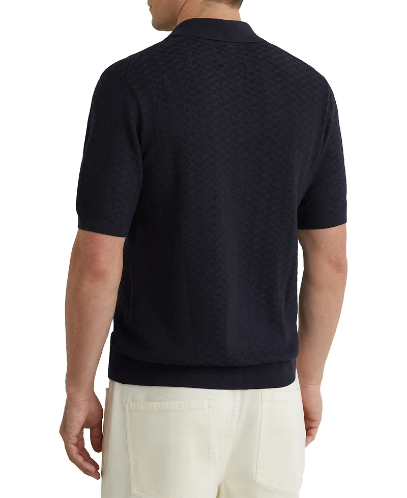 Reiss Men's Phoenix Button Through Textured Shirt