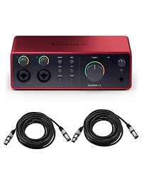 Focusrite Scarlett 4i4 4th Gen Usb Interface with Software Suite, Bundle with Xlr Male to Female Microphone Cable