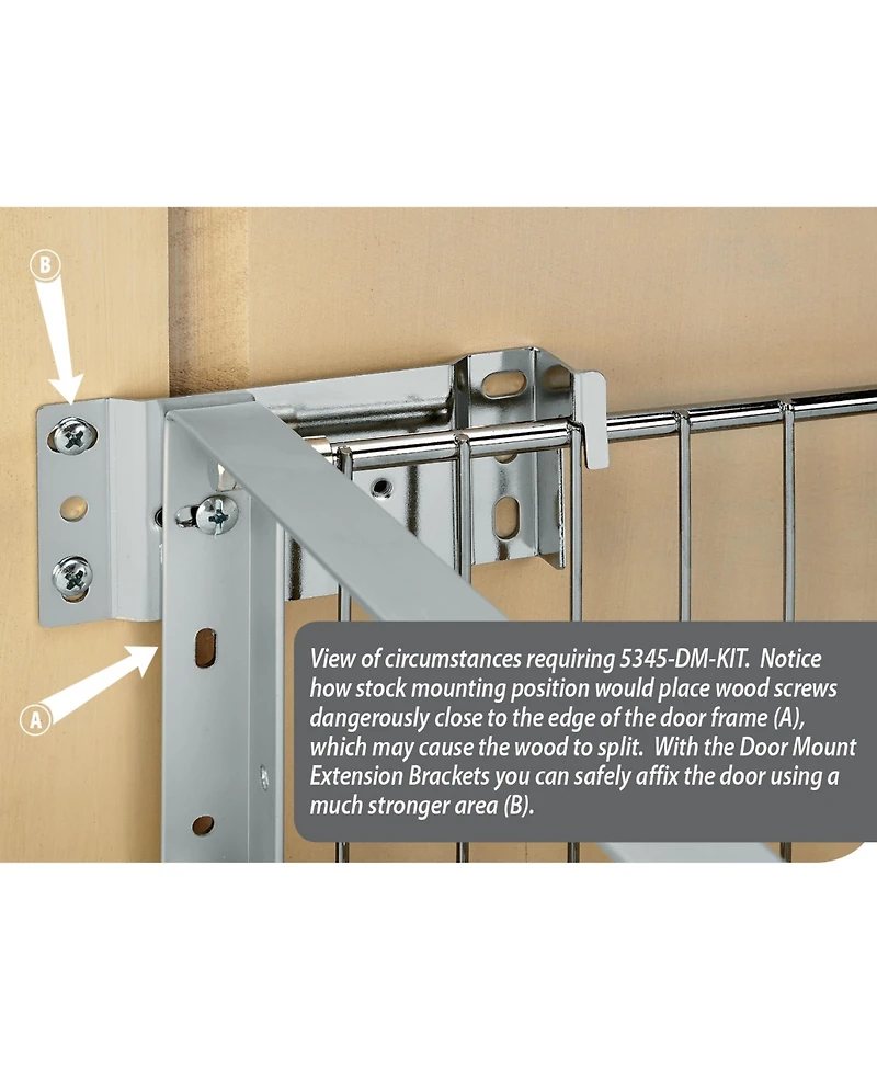 Rev-a-Shelf Cabinet Door Mount Hardware Extender Kit for Trash Can 5345-dm-kit-1