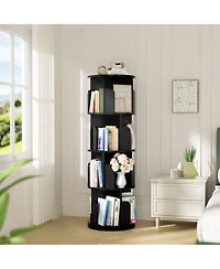 Aheaplus Rotating Bookcase, 360 Display Corner Bookshelf for Small Space