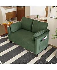 Streamdale Furniture 48" Corduroy Loveseat Couch with Cushions & Side Storage