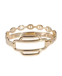 Pre-Owned Hermes Double Tour Collier De Chien Diamond Bracelet in 18k Yellow Gold 0.79 Ctw