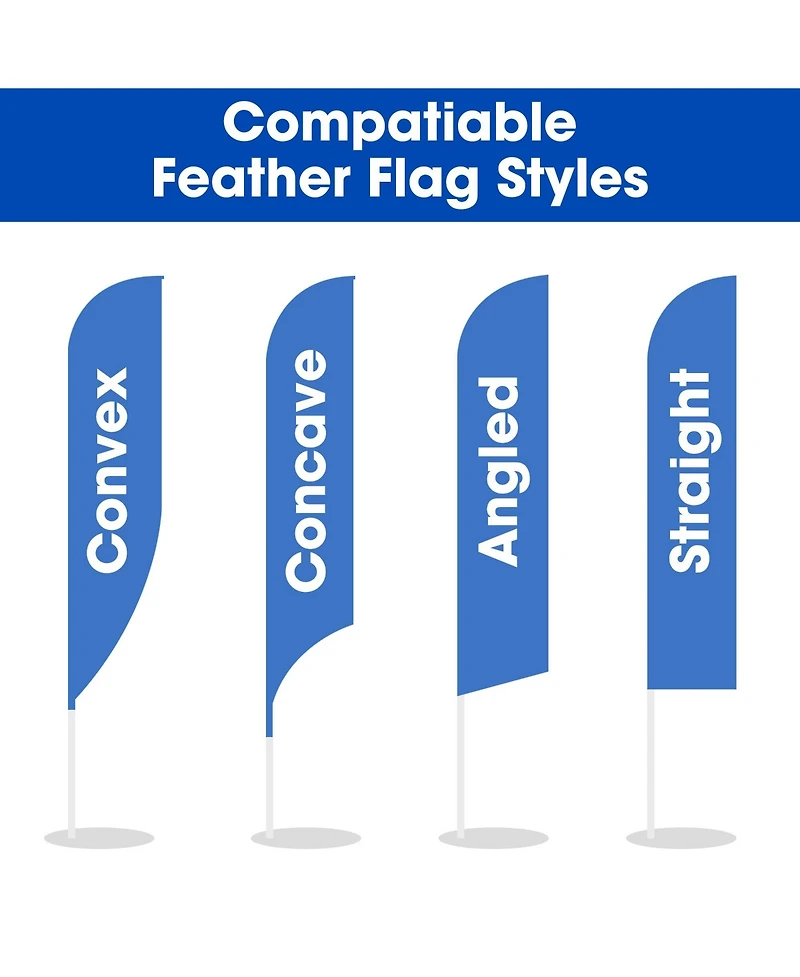InstaHibit 10 Pack 9ft Feather Flag Pole Kit with Cross Base Stand and Weight Bag
