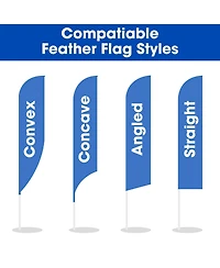 InstaHibit 10 Pack 9ft Feather Flag Pole Kit with Cross Base Stand and Weight Bag
