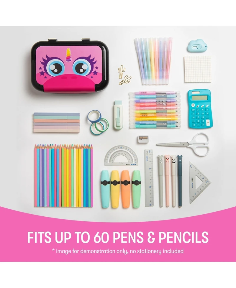 Gnuadz Plastic Pencil Box Character Stationery Organizer School Supplies Toy Holder Snap Close