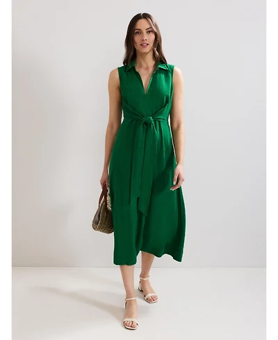Phase Eight Women's Sculpted Tie-Waist Midi Shirt Dress