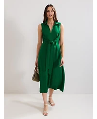 Phase Eight Women's Sculpted Tie-Waist Midi Shirt Dress