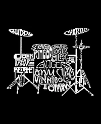 La Pop Art Men's Drum Set Typography Word Graphic Tank Top