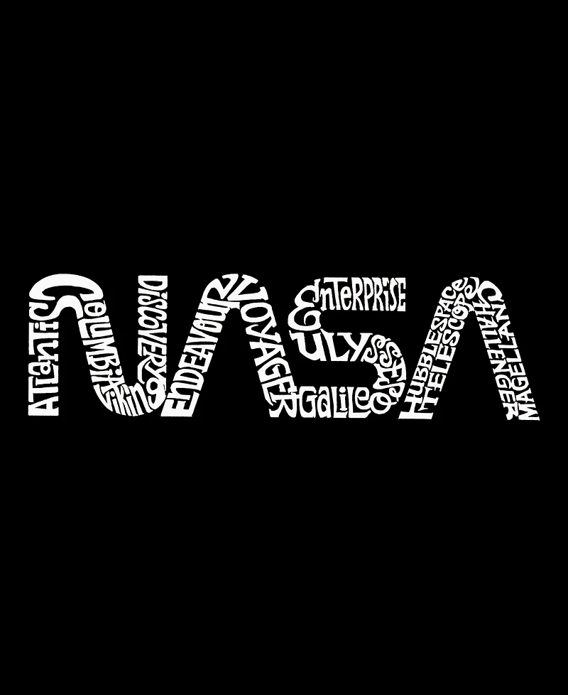La Pop Art Men's Nasa Logo Typography Graphic Tank Top