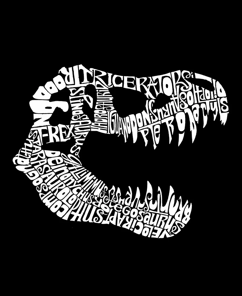 La Pop Art Men's T-Rex Skull Word Graphic Tank Top