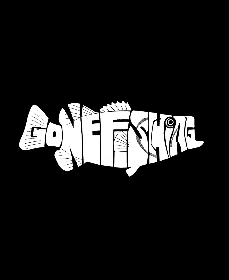 La Pop Art Men's Gone Fishing Typography Graphic Tank Top