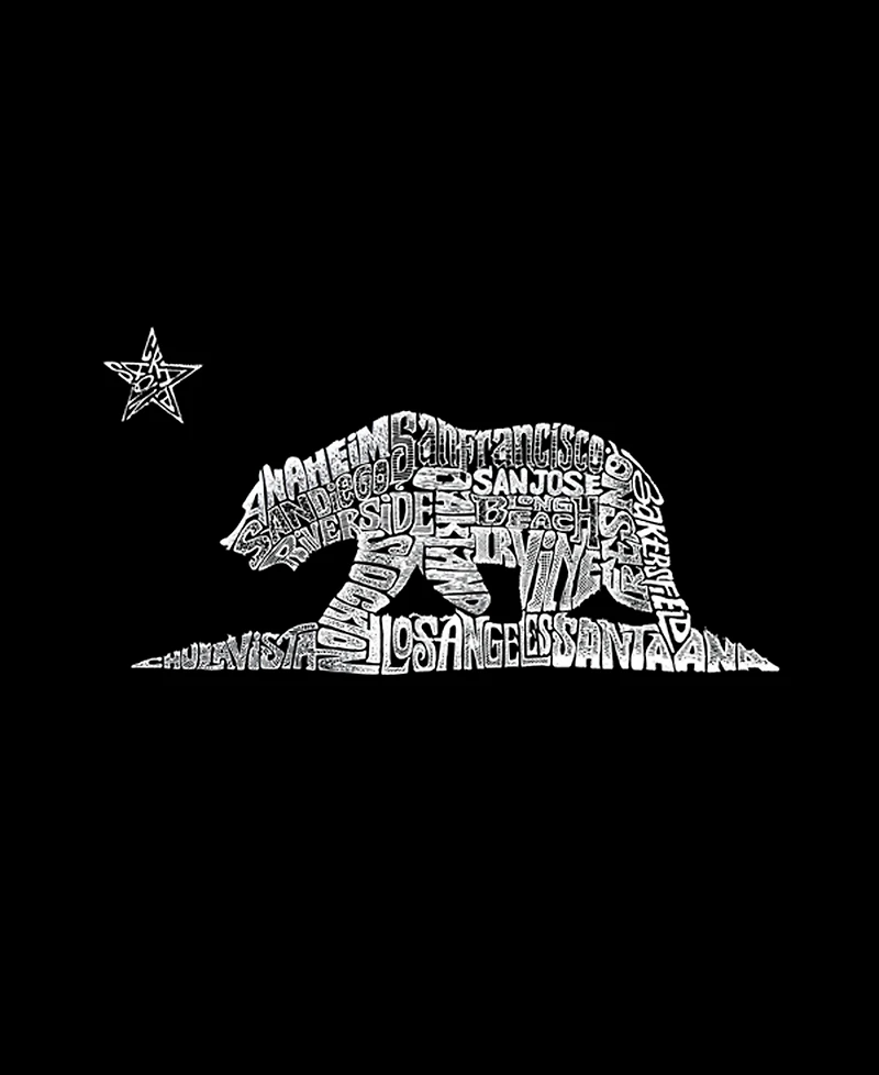 La Pop Art Men's California Bear Typography Graphic Tank Top