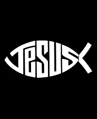 La Pop Art Men's Jesus Fish Typography Symbol Design Tank Top