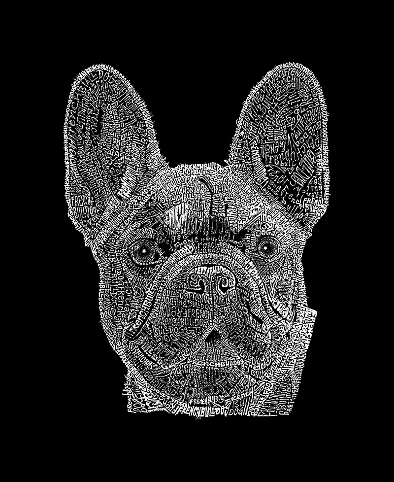 La Pop Art Men's French Bulldog Face Word Graphic Tank Top