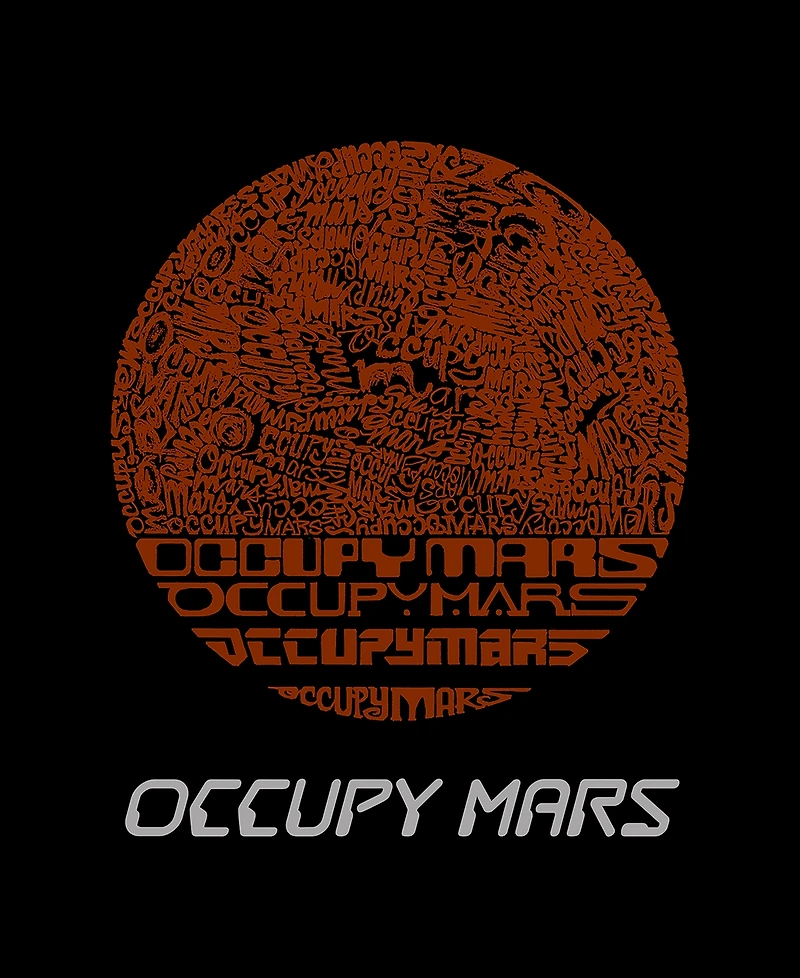 La Pop Art Men's Occupying Mars Word Tank Top