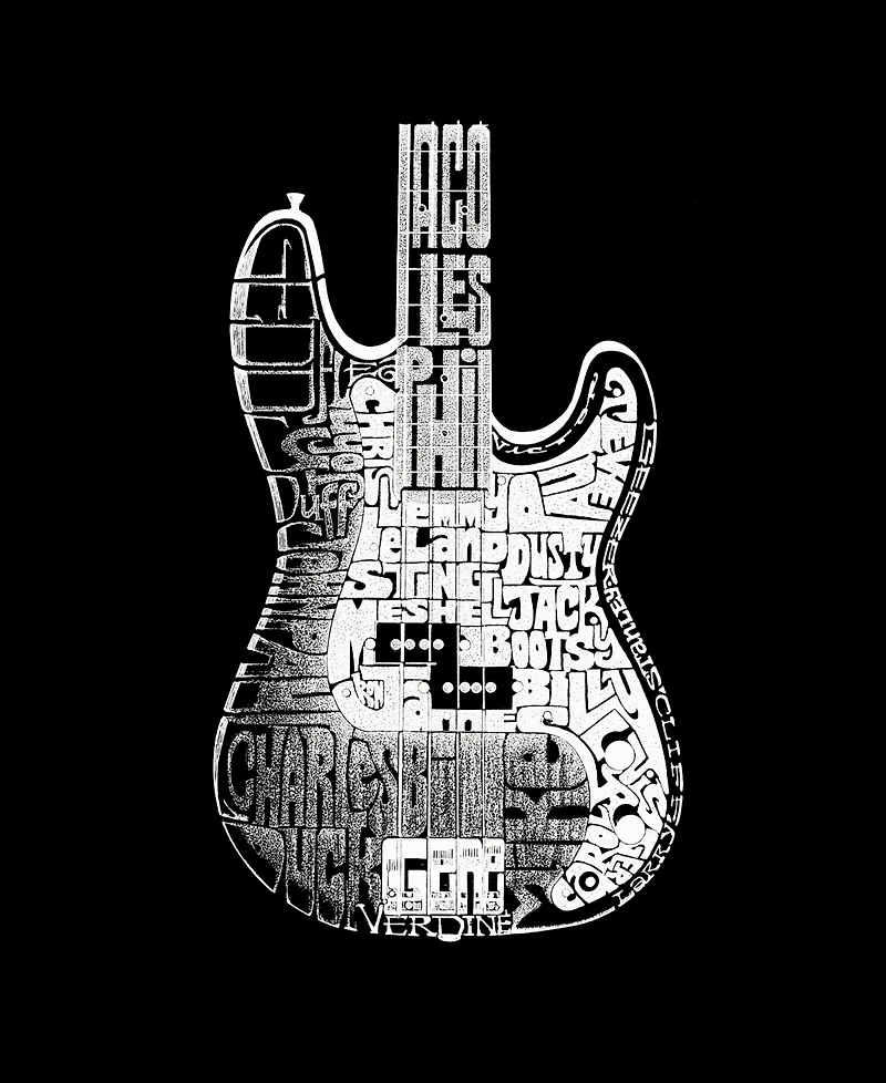 La Pop Art Men's Electric Guitar Typography Word Graphic Tank Top