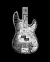 La Pop Art Men's Electric Guitar Typography Word Graphic Tank Top