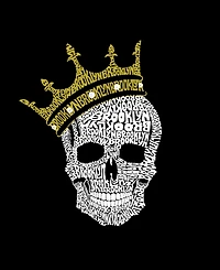 La Pop Art Men's Crowned Skull Typography Word Graphic Tank Top