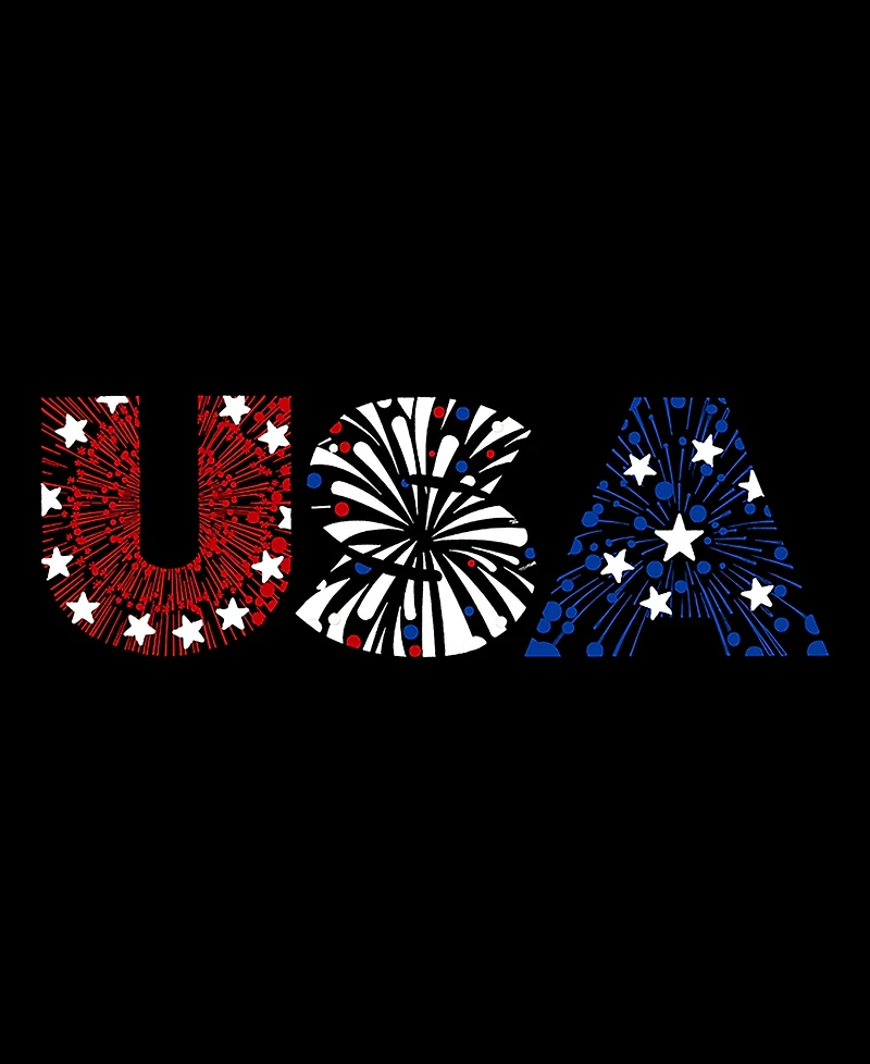 La Pop Art Men's Usa Fireworks Flag Tank Top